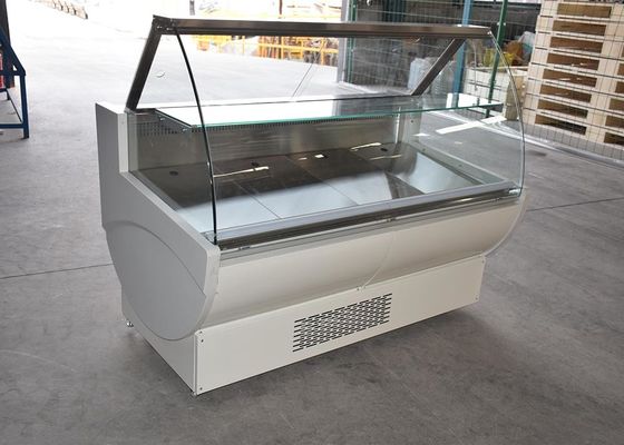 R404a Front Curved Glass Door Deli Display Fridge 1500mm Fan Cooling