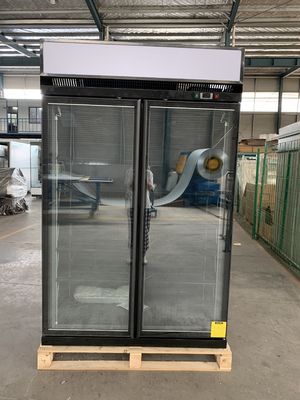 R404a όρθιο διπλό δοχείο ψύξης πορτών γυαλιού με το ελεύθερο χαμηλό Ε γυαλί παγετού