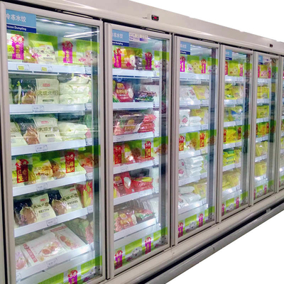 Πιό ψυχρός παγετός Multideck πορτών γυαλιού ελεύθερος με τον ψηφιακό ελεγκτή θερμοκρασίας