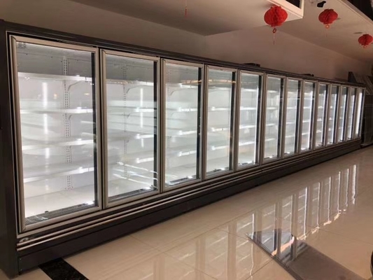 Προσαρμοσμένο Multideck 2 κατεψυγμένο επίδειξη γραφείο πορτών γυαλιού με τις τριπλές βερνικωμένες κατά της ομίχλης πόρτες γυαλιού Frameless